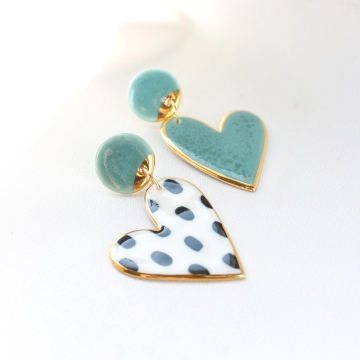 KOLCZYKI SERCA TURKUS I CIAPKI