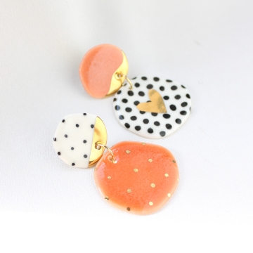 KOLCZYKI  POMARAŃCZ I CIAPKI