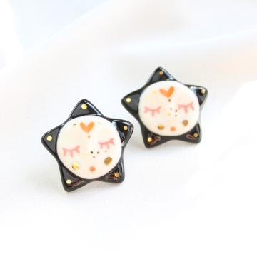 KOLCZYKI GWIAZDKI CZARNE