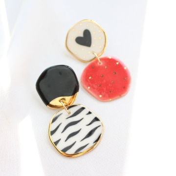 KOLCZYKI KORAL I ZEBRA