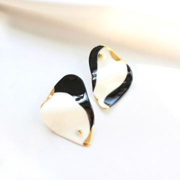 KOLCZYKI CZARNO-BIAŁE 